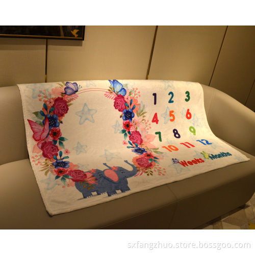 baby monthly milestone blanket  double sided